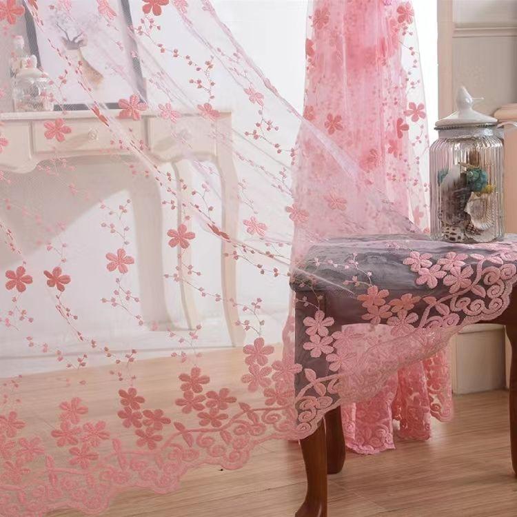 Floral Embroidery Sheer Curtain Perfect for Bedroom, Living Room, and Home Decor, Bedroom Decor Bohemian Style Curtains for Living Room