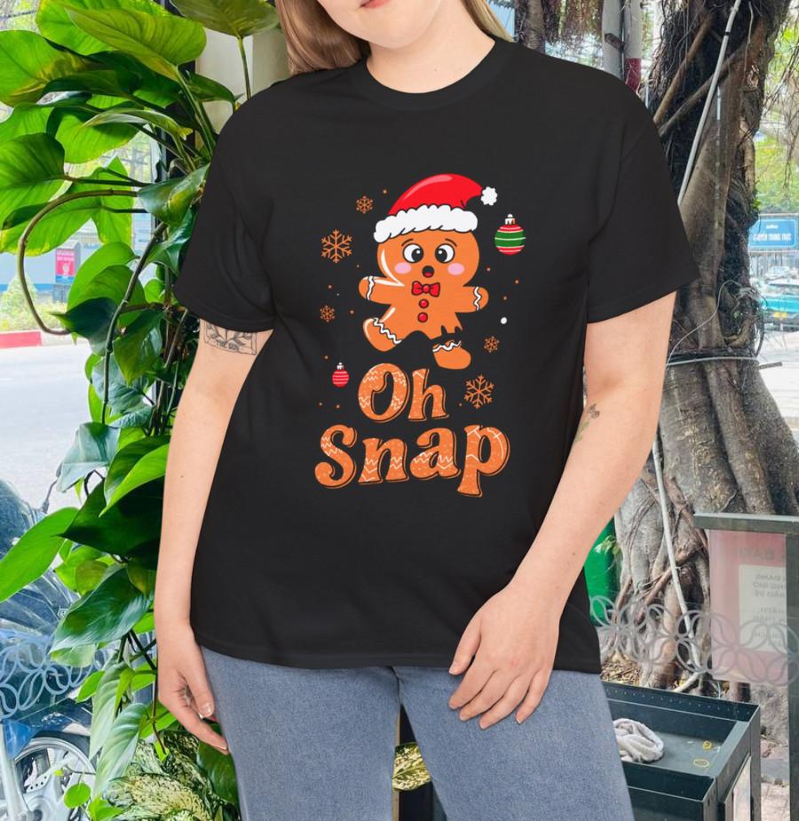 Oh Snap Gingerbread Man Cute Christmas Cookie Baking Team T-Shirt