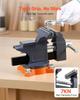 Bench Vise, 4.5 Inch, Portable Workbench Vice with 270° Swivel Base, Quick Release Rotating Bench Clamp, Cast Iron Construction, for Woodworking,