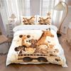 3pcs Cute Little Animals Bedding Set - 1 Soft Quilt Cover + 2 Pillowcases, Machine Washable - Suitable for All Seasons, Perfect Gift for Fam
