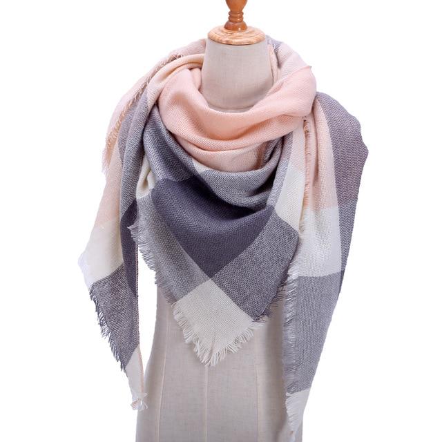 Women Lady Winter Plaid Knit Pashmina Scarf Warm Scarf Cashmere Long Wrap Shawl Women Lady Winter Plaid Knit Pashmina Scarf Warm Scarf Cashmere Long Wrap Shawl
