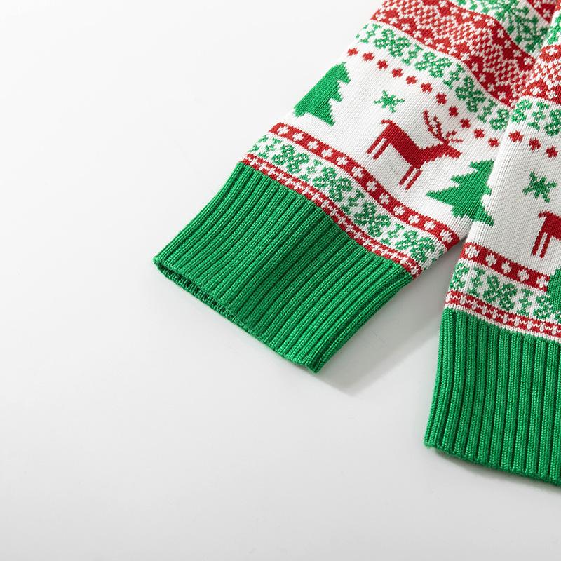 New European, American autumn and winter children's Christmas sweater boys and girls cartoon jacquard bottom pullover long-sleeved knitted sweater