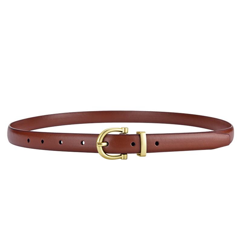 Women's Fashion Leather Belt - Slim, Versatile Pin Buckle for Jeans