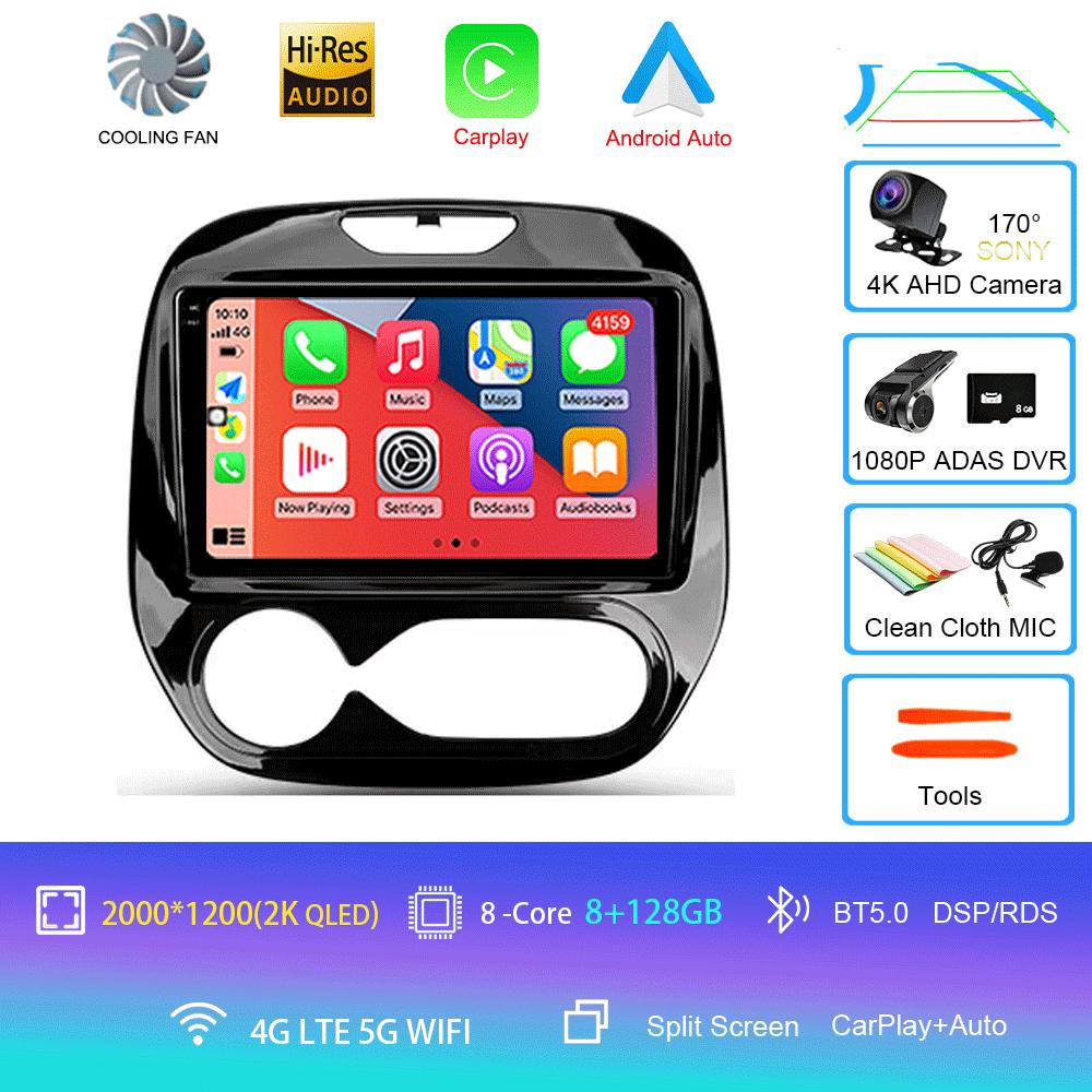 Car Radio Android 14 Carplay For Renault Kaptur Captur 2016 - 2019 Navigation GPS Multimedia Player WiFi+4G Stereo Video Auto BT
