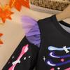 1-5 let Děti Dívky Halloweenská tylová sukně Šaty Vzor kostí Šaty s dlouhým rukávem