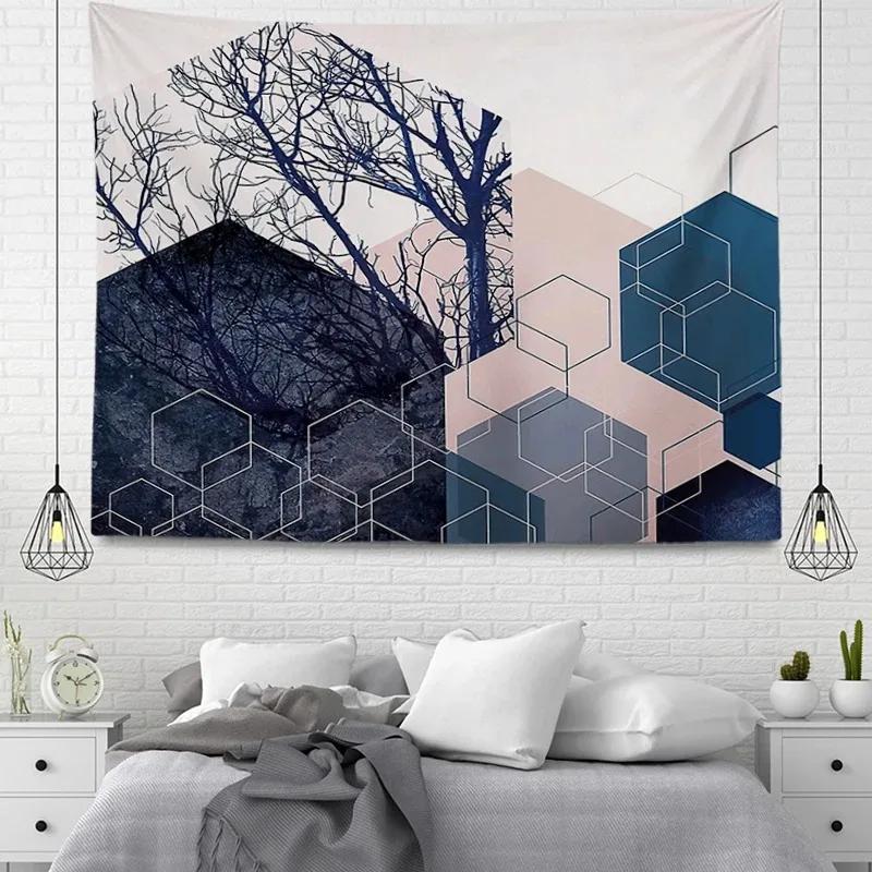 Home Wall Decoration Tapestry Mountain Fog Forest Background Hanging Cloth Office Living Room Tapestry
