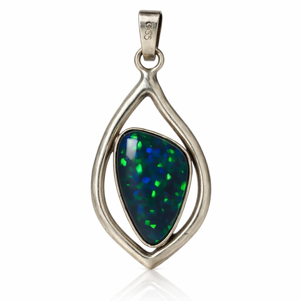 31 Ct Natural Fire Opal Fancy Shape Pendant 925 Sterling Silver Certified