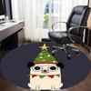 1pc Christmas Pug Office Round Area Rug, Indoor Mat Suitable ForOffice, Under Office Chairs Bedroom Living Room Home Decor, Room Deco T117