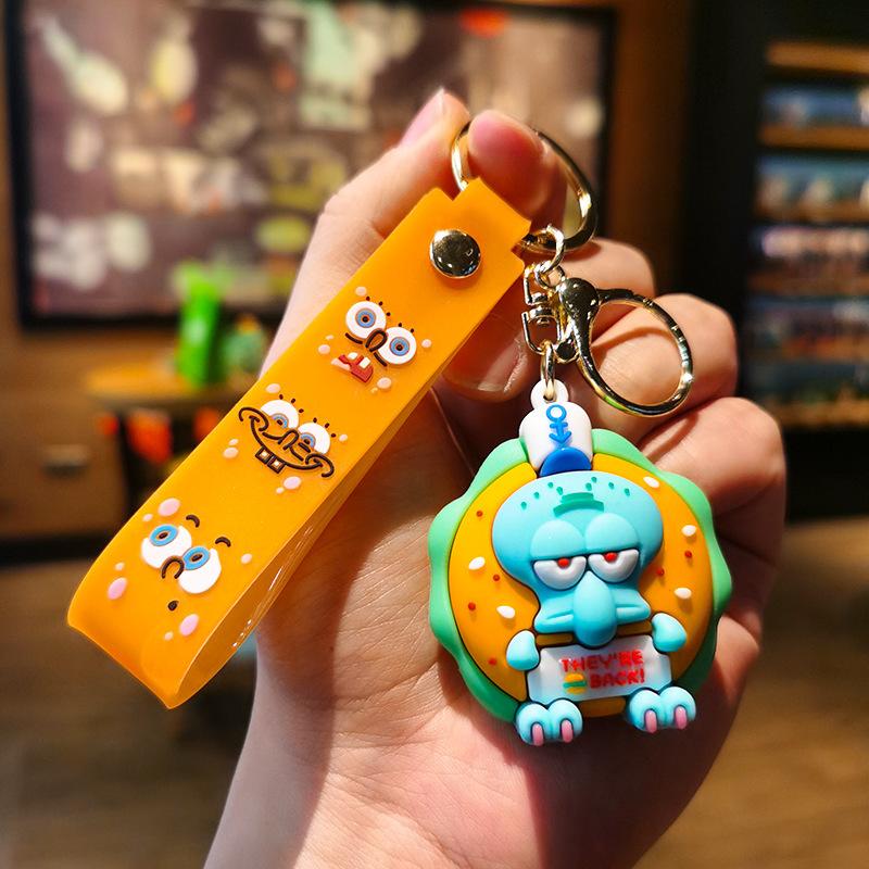 Hamburg SpongeBob Cartoon Cute Doll Car Keychain Couple's Bag Keychain Kawaii Cute Personalized Gifts Y2k Fashion Toys Anime