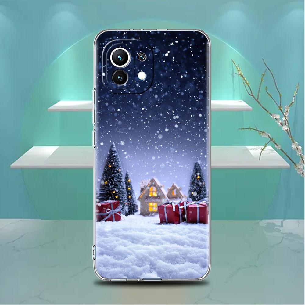 

Прозрачный чехол со снежинкой и снегом для Xiaomi Mi Poco X3 NFC M3 Pro F3 F1 11 Lite 12 Note 10 11T 9T, прозрачный чехол для телефона Xiaomi Poco F3