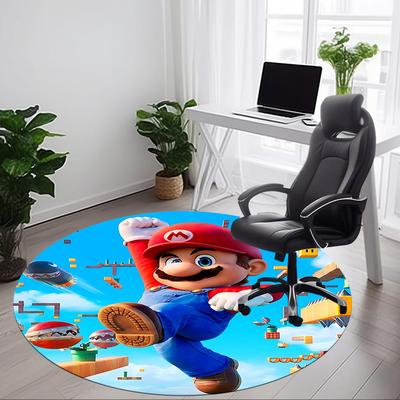 1pc Mario Adventure Office Round Area Rug, Under Office Chairs Bedroom Living Room Home Decor A1016243