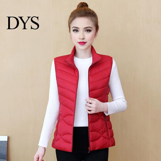 Casual Sleeveless Jacket Women's Padded Vest Autumn Winter Ultra Light Zipper Closure Warm Trendy Zippered Slim Fit Windproof Stand-up Collar