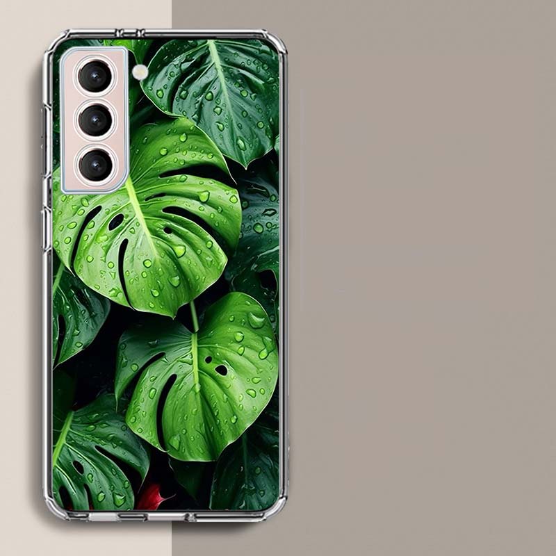Botanical Background Phone Case For Samsung Galaxy S25 Edge S24 S23 FE S21 S20 S10 Plus S22 S26 Ultra Cover Clear Cases TPU Capa