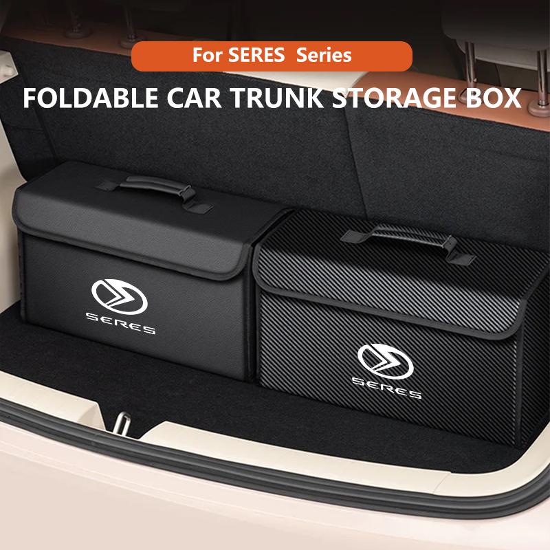 Car Leather Trunk Storage Box Foldable Carbon Fiber For SERES 7 SERES 5 SERES 8 9 2025 M7 M5 Auto Organizer Bag Accessories