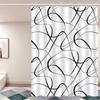 1Pc Minimalist Abstract Geometric Patterned Shower Curtain, Machine Washable Polyester, Suitable For Bathroom Dcor.