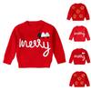 Autumn and Winter Cute Knitted Children's Christmas Sweater Warm Casual Boys and Girls Jumper Letter Embroidery Santa Hat Children's Pullover Top