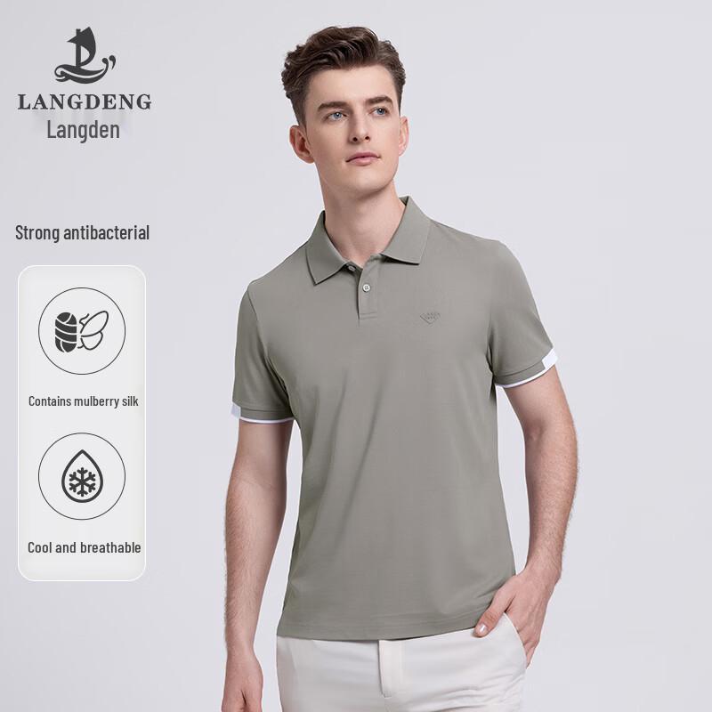 Langdeng Men s Premium Short-Sleeve Polo Shirt L （175/92A）