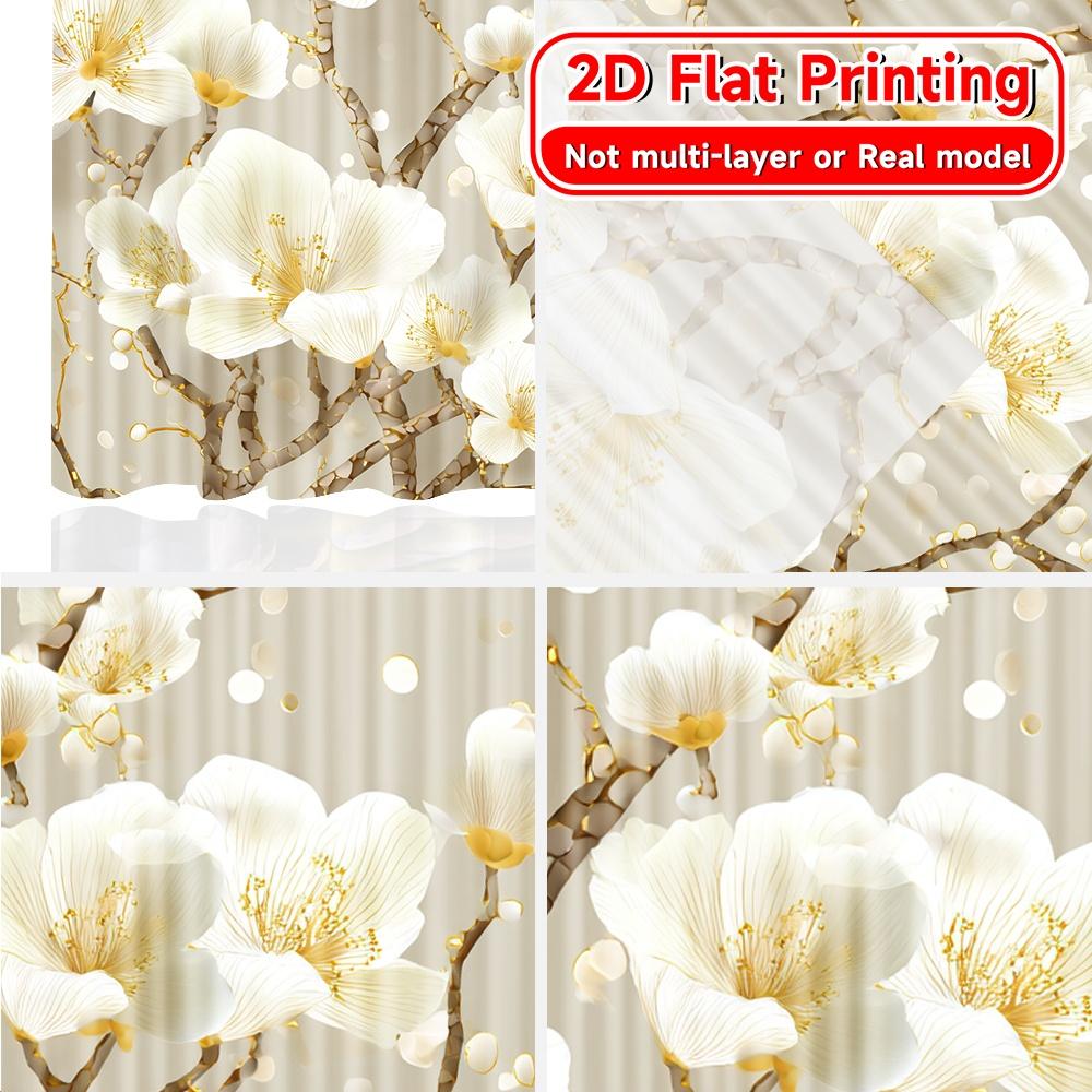2D Flat Printing,2pcs Golden Blossom Popular Creative Curtains 100% Polyester Curtains Versatile All Use for Translucent digital