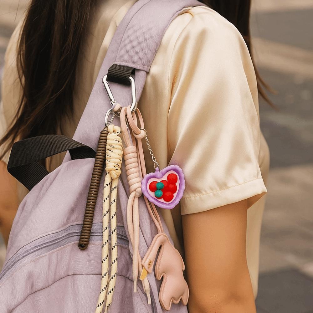 Nylon Rope Simulation Food Keychain Hand-Woven Leather Roast Duck Pendant  Children Girl