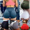 Taille Damen Hohe Yoga Shorts Push Up Gerafft Sport Hotpants Lässig Fitnessstudio Workout