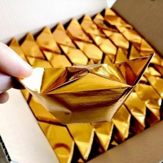 

Handmade 12*15 Gold Sealed Funeral Offering Paper YUANBAO Gold Simple 10*13 Thick [40,000 pcs]