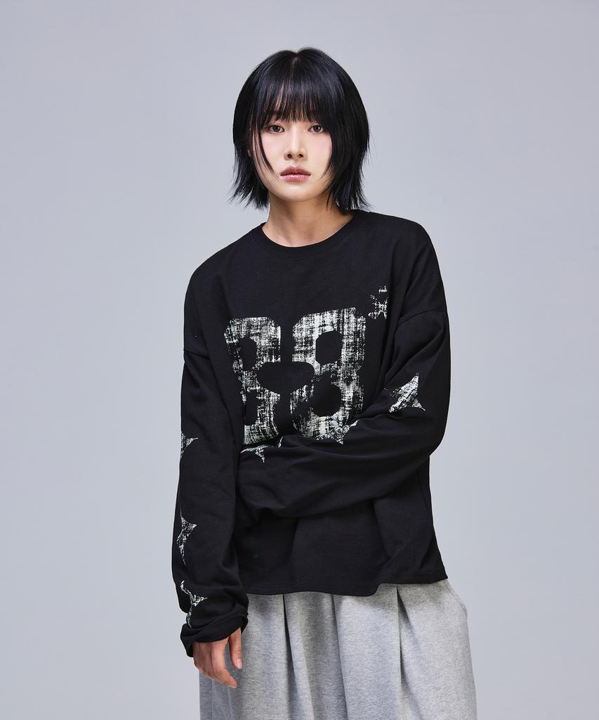 SCALLYWAG Crop Vintage Diamond Long Sleeve [Black]