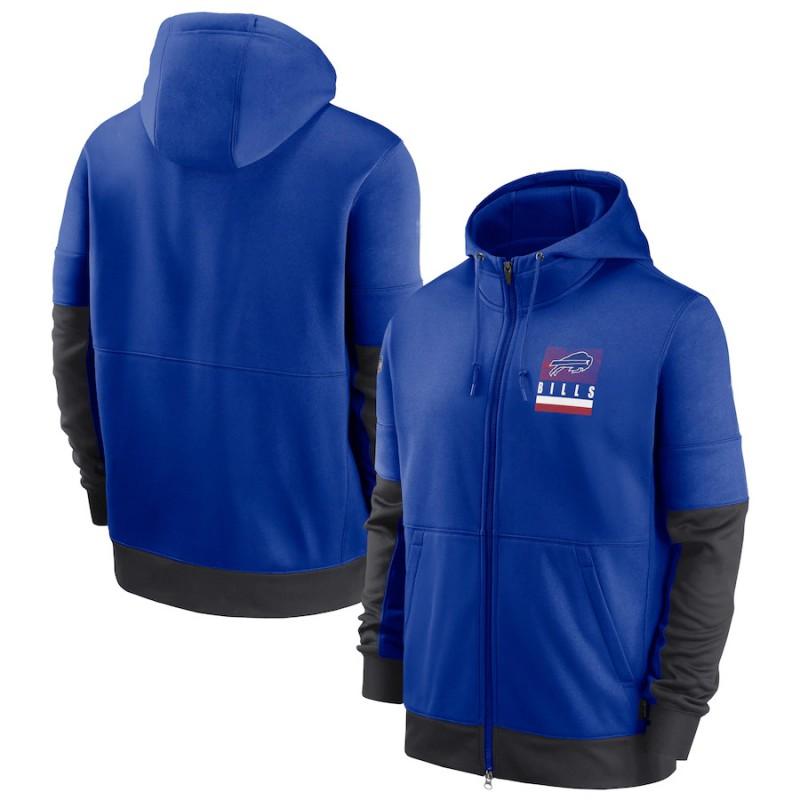 Mens Zip-Up Hooded Sweatshirt NFL Football Team Print Athletic Casual Wear