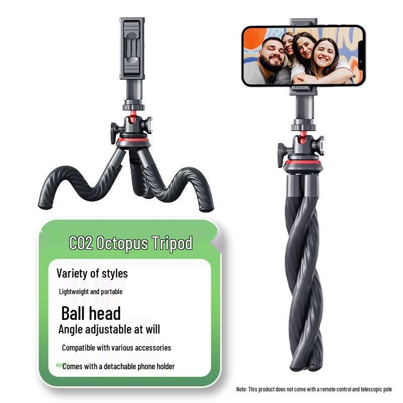 Octopus Selfie Stick Tripod & Phone Holder for Live Streaming and Outdoor Shooting
