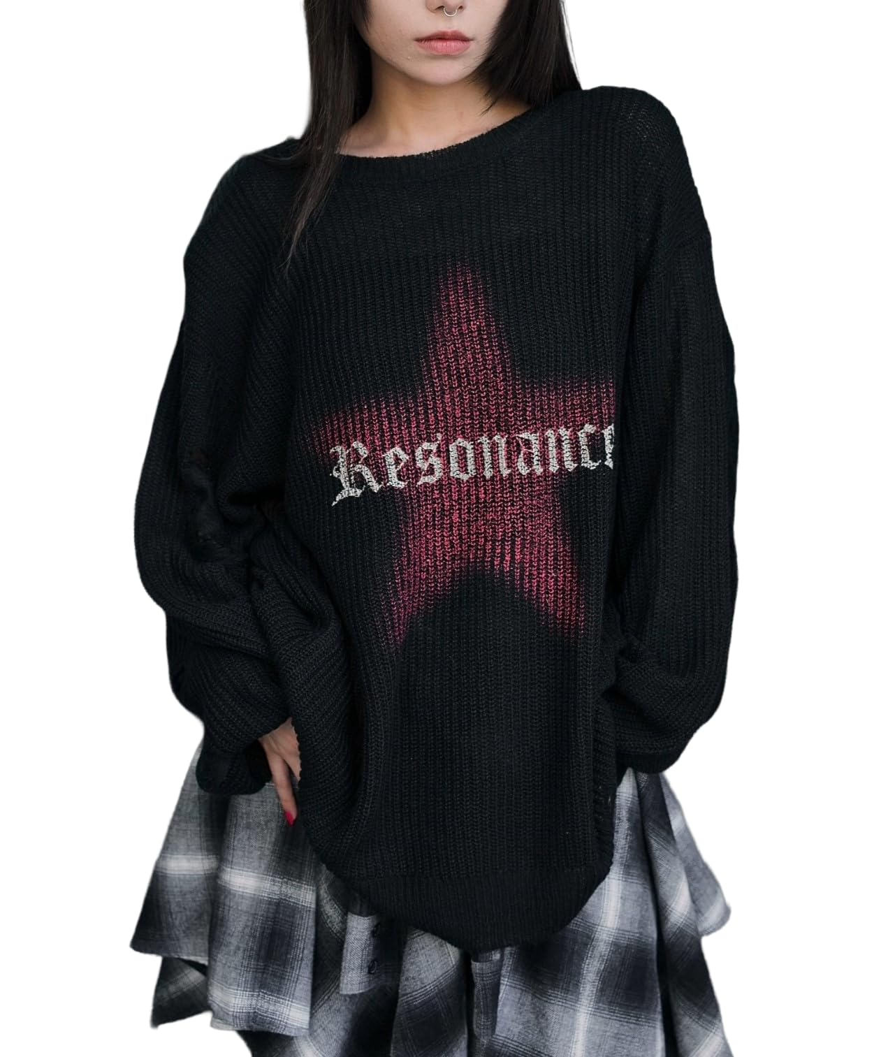 

WEGO Mohair Touch Star Big Size Black Women s Knit, F, чёрный