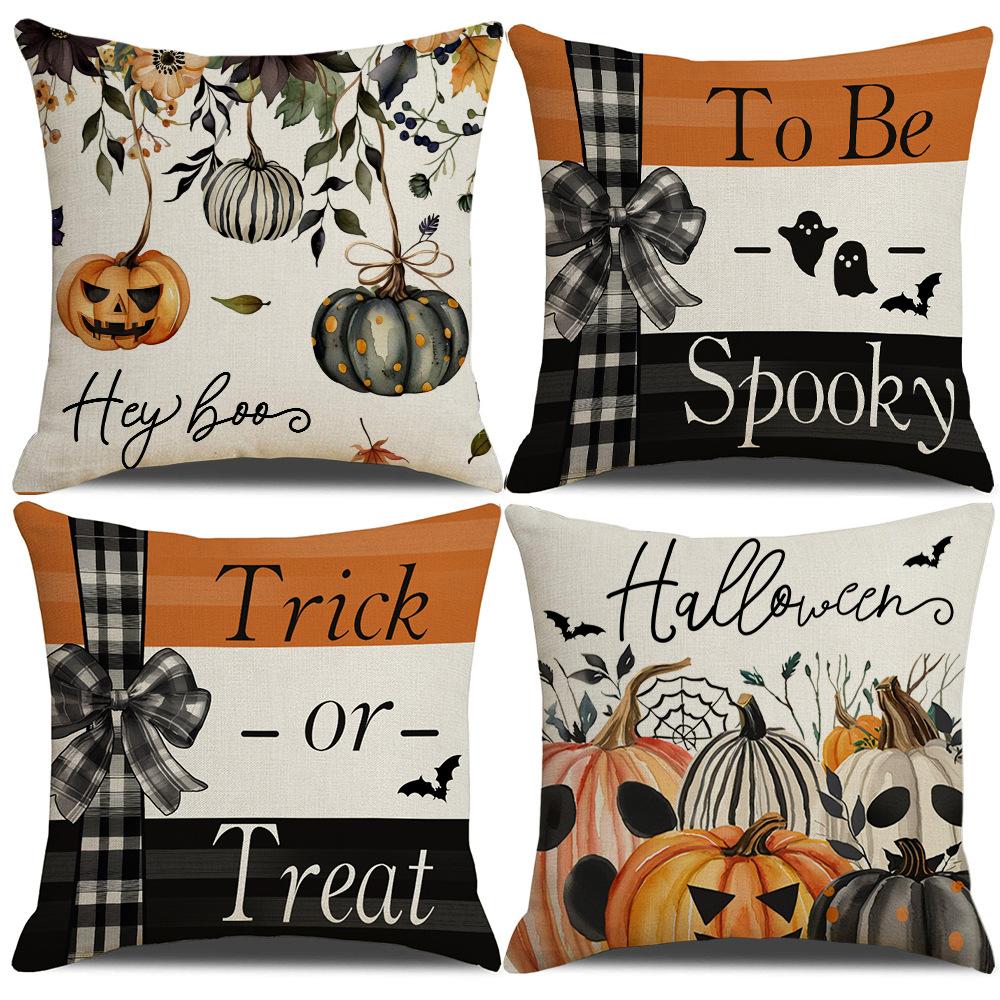 New Halloween Pillowcase Funny Pumpkin Ghost Horror Festival Party Cushion Sofa Pillow