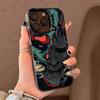 Japan Ghost Face Samurai Phone Case For iPhone 16 15 14 13 12 11 Pro Max X XR XS MAX Matte Shockproof Back Anti Fall Matte Cover