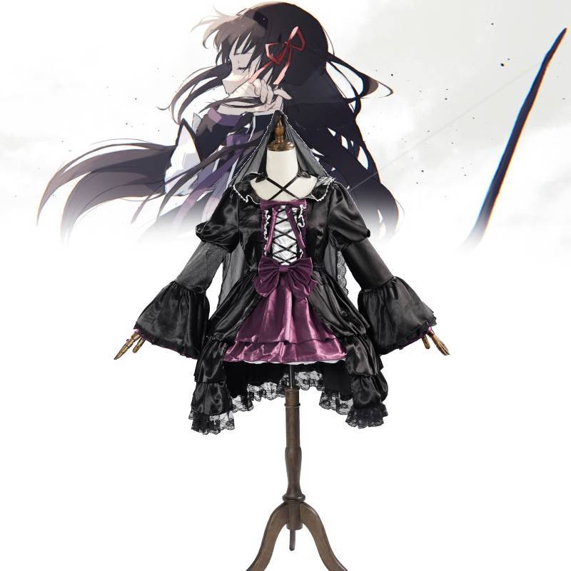 Puella Magi Madoka Magica Akemi Homura Cosplay Kostüm Mit Polyesterstoff Für Anime-Fans