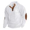 Herren Pullover Outdoor Casual Geknöpft Stehkragen Langarm Pit Strip Cord Sweatshirt Herbst Winter Mode