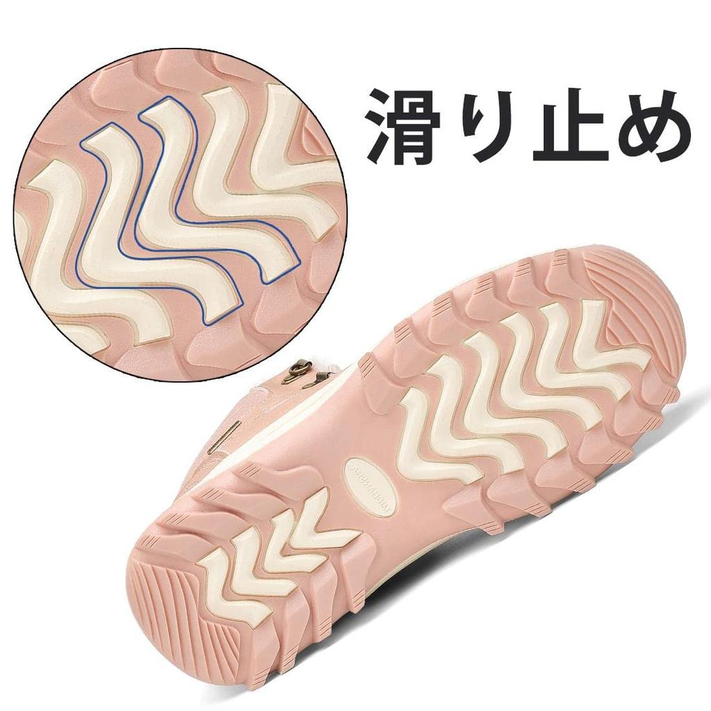 Mishansha and Winter Snow Boa Thick for and Size Pink Men's Women's Boots, Waterproof, Warm, Lining, Non-Slip, Sole, Lightweight, Hiking, Trekking,