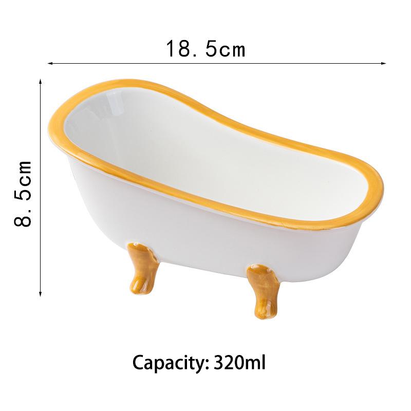 Creative Design Bathtub Shape Snack Salad Bowls Ceramic Dessert Bowl Modern Nordic Ceramic Fruit Bowl