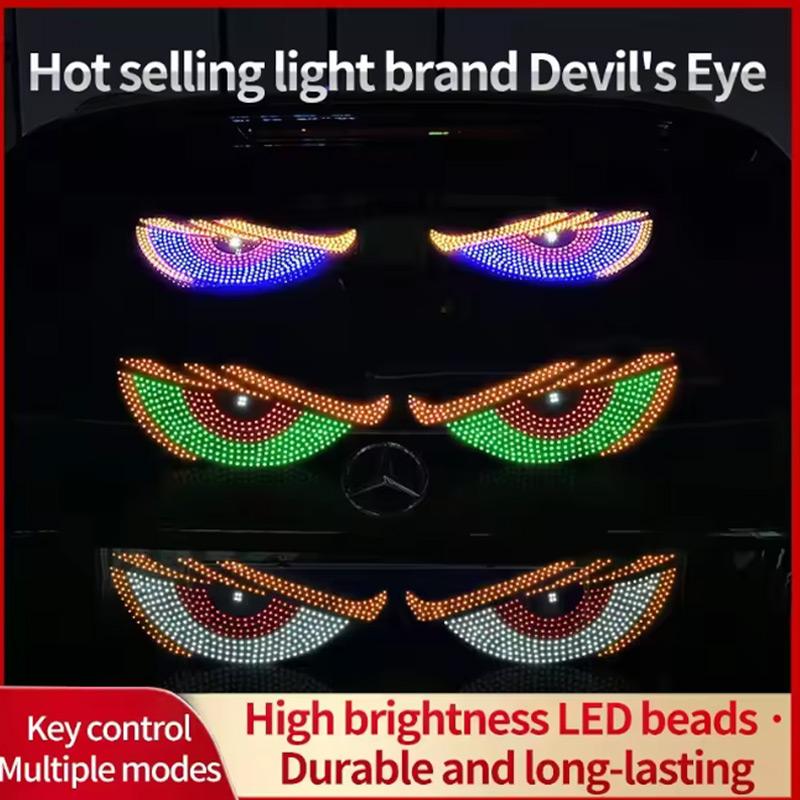 Dynamic Demon Eye for Truck Led Devil's Eye Lamp RGB USB Strobe Pixel Panel Windshield Warning Decorative Light Multi-Mode 5V