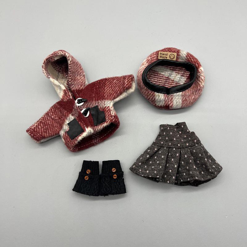 A Set Of 30Cm Doll'S Clothes Furry Cute Winter Outfit Suit For 1/6 Doll Accessories Dress Up Toy For Children