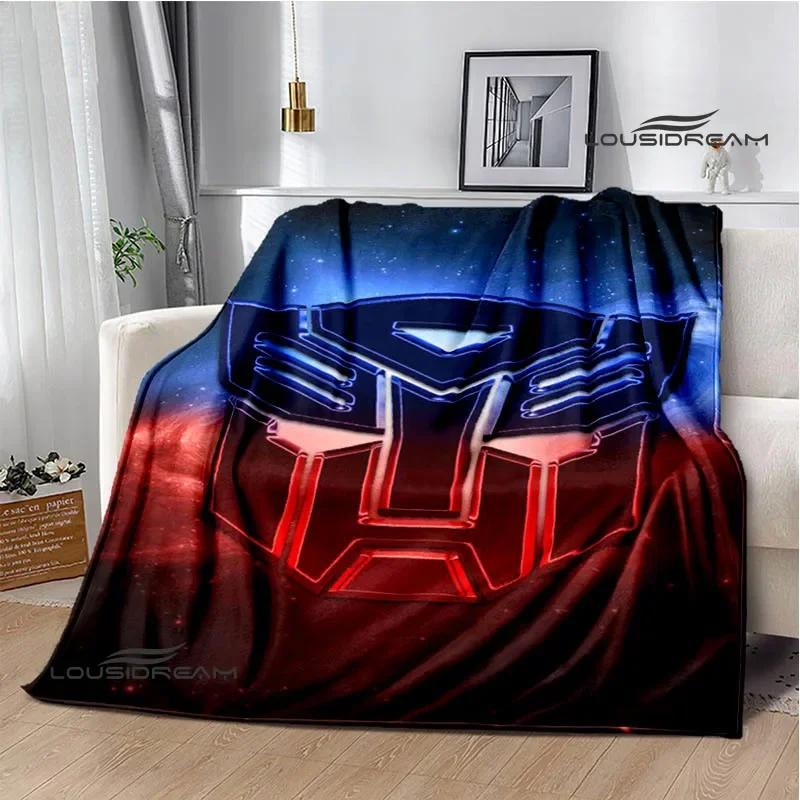 T-Transformers Cartoon Printed blankets picnic blanket Warm blankets Flannel Soft Cozy Blanket Home travel blanket Birthday Gift