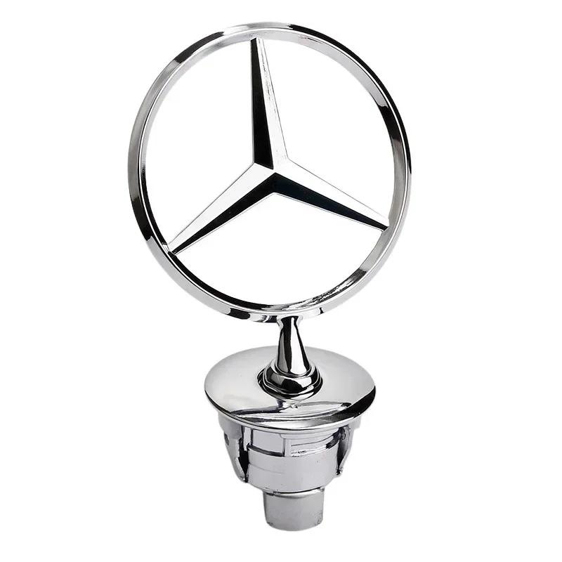 

1PCS Star Bonnet - Badge for Car Hood Front Chrome Logo Hood Marking for Benz C E S Class W204 W205 W212 W213 W211 W220 W223 серебряный