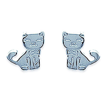 [G6333] - Silver 'Chatons' Silver Earrings - 8x7 Mm