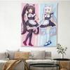 Nekopara Anime Movie Wall Tapestry Hippie Floral Print Wall Hanging Aesthetic Room Decor for Bedroom Dorm Living Room Wall Art