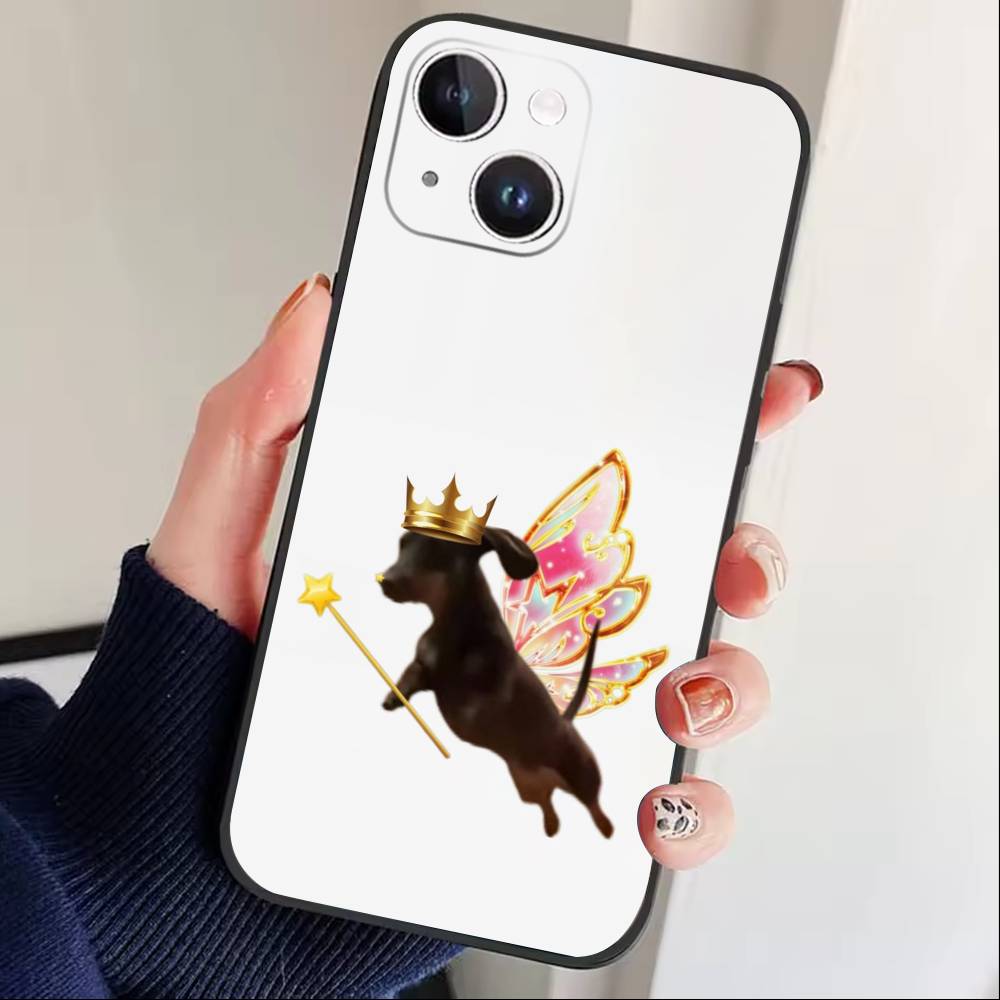 Goofy C-Dogs Big eyes Phone Case For iPhone17,16,15,14,13,12 Plus,Max Soft Silicone Black Cover