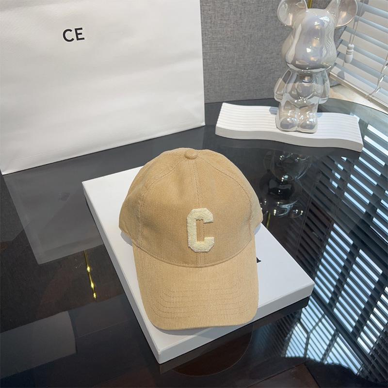 

Вельветовая бейсболка 2023 года с буквой C для мужчин и женщин, глубокая тулья, большой козырек One Size абрикосовый