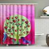 Adorable Fruit Printed Shower Curtains With Bible Verse Modern Red Apple Design For Bathroom Decorations Easy Installation (Whit