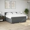 Box Spring Bed with Mattress Dark Gray 180 X 200 Cm Fabric