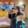 Long Tooling Down Cotton Clothes Women's Winter New College Style Small Pie Overcome Cotton Clothes Thickened Coat
