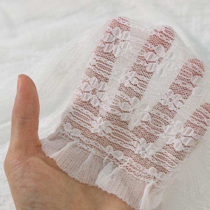 150x50/200cm Geringe Elastizität Ausgeschnitten Helles Aprikosenblüten-Spitzen-Polyestergewebe für Kleider Hemden Kinderkleidung Stoff TJ20805