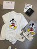Women's Plus Size Casual Summer Loose Mickey Print Cotton T-Shirt