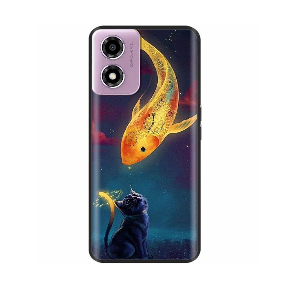 Phone Case For Motorola Moto E14 Case Soft TPU Painted Back Cover For Motorola E14 E 14 MotoE14 Full Protective Phone Shell Capa