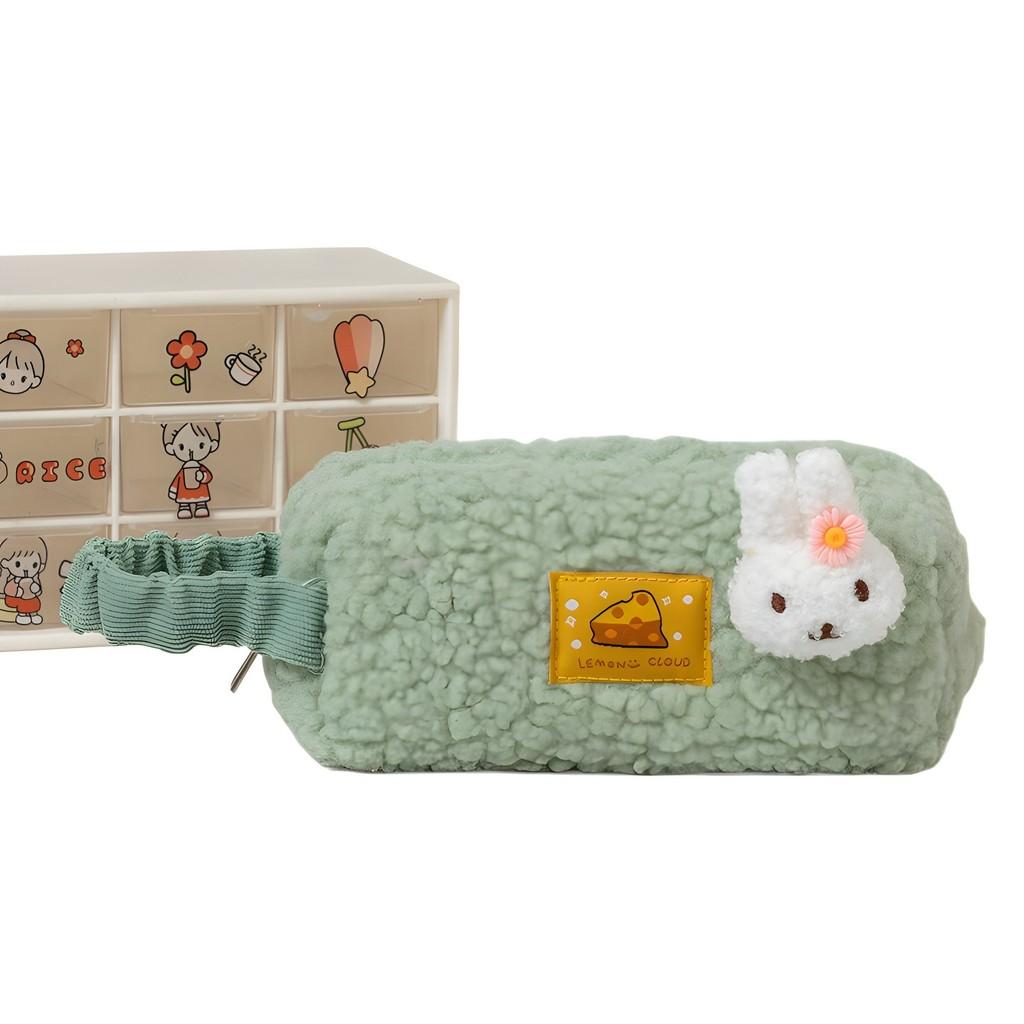 Rabbit Plush Makeup Pencil Storage Bags With Large Capacity For Gifts Teens